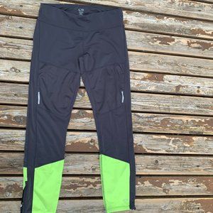 C9 Champion Gray & Yellow Ankle Zip Compression Leggings